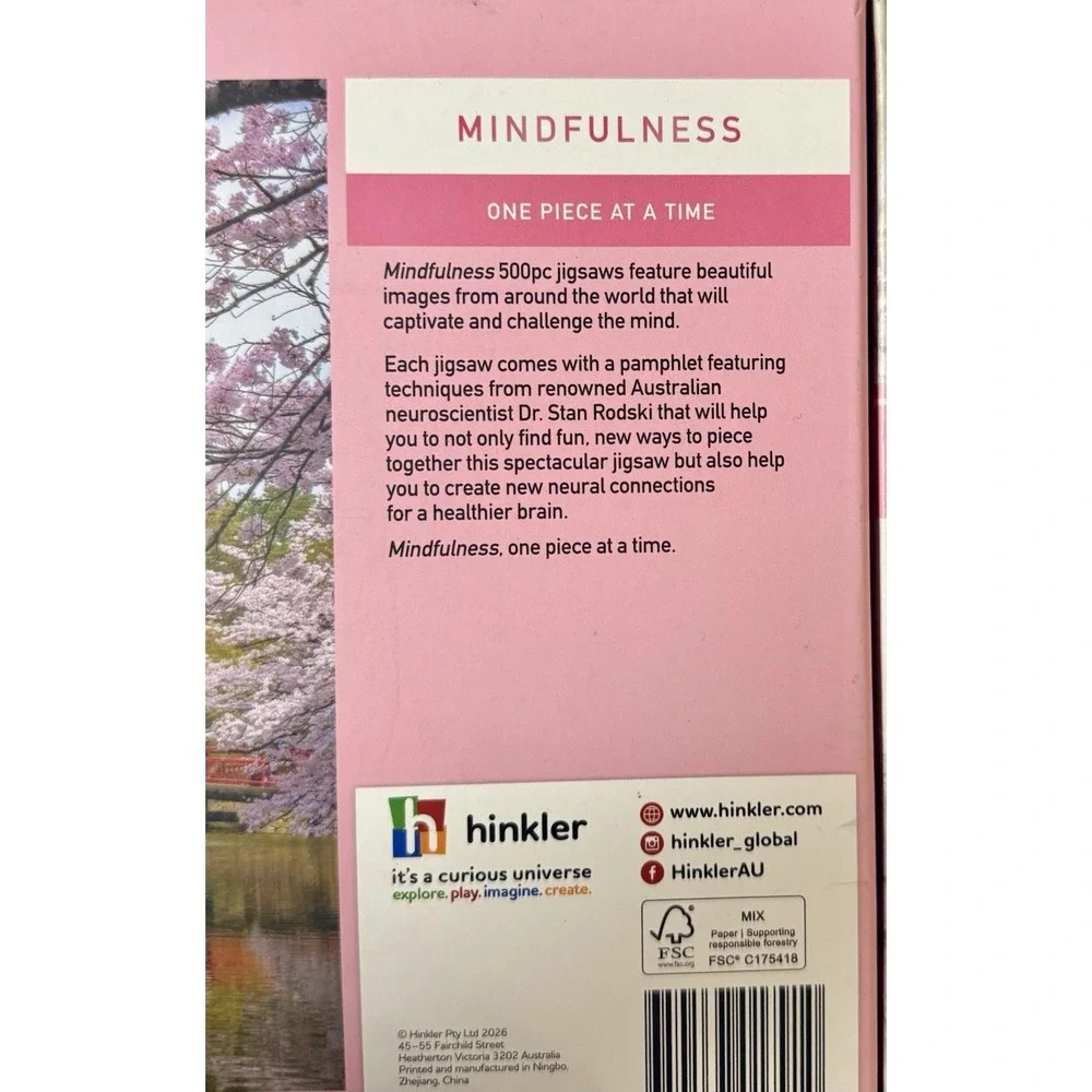 Hinkler Mindfulness One Piece At A Time 500 Pc Jigsaw Puzzle Europe